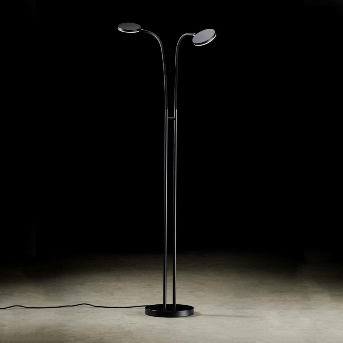 Holtkötter Flex Twin LED stojací lampa černá/černá