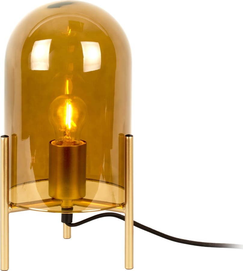 Hořčicově žlutá skleněná stolní lampa Leitmotiv