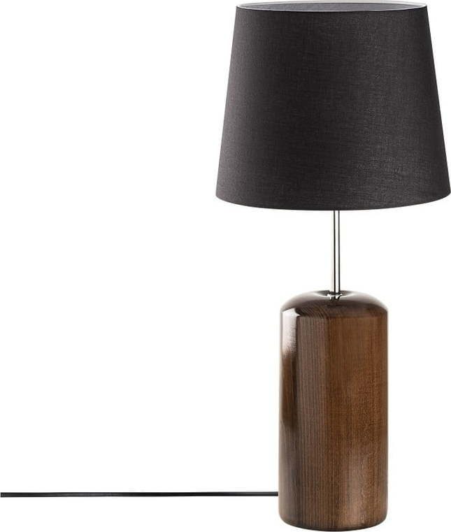 Černá dřevěná stolní lampa