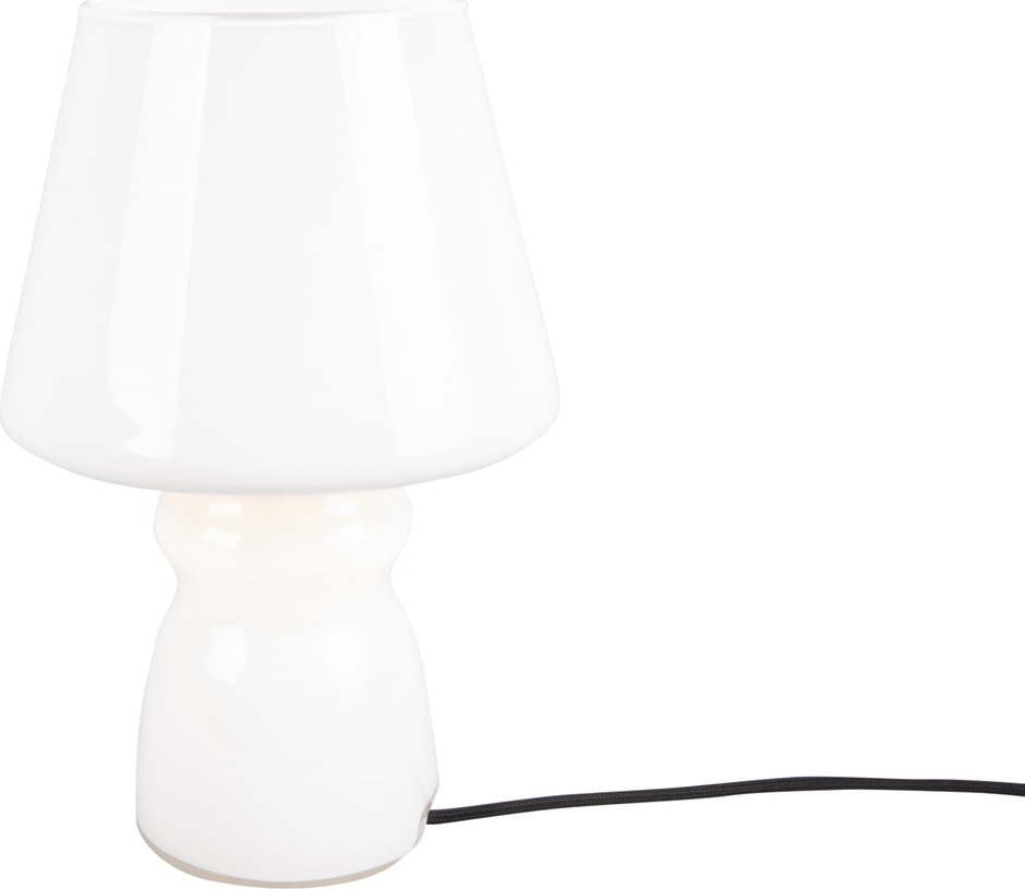Bílá skleněná stolní lampa Leitmotiv
