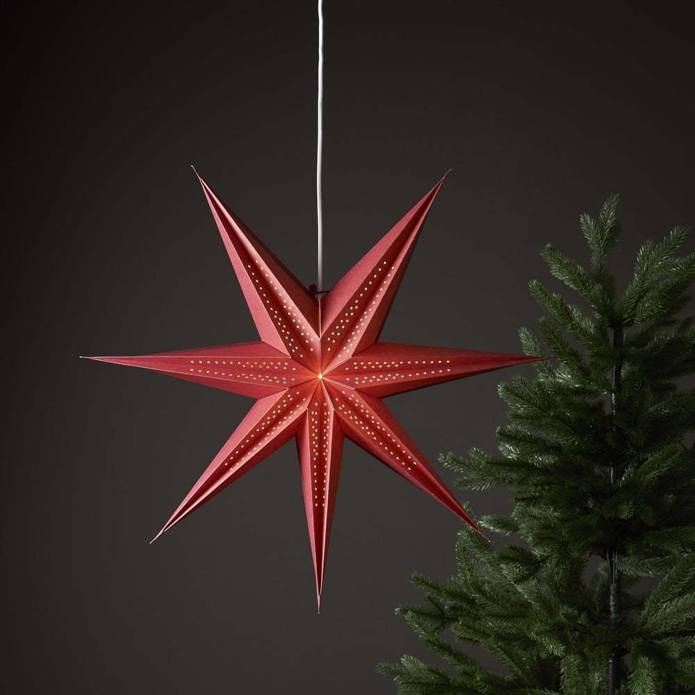 Červená vánoční světelná dekorace ø 60 cm