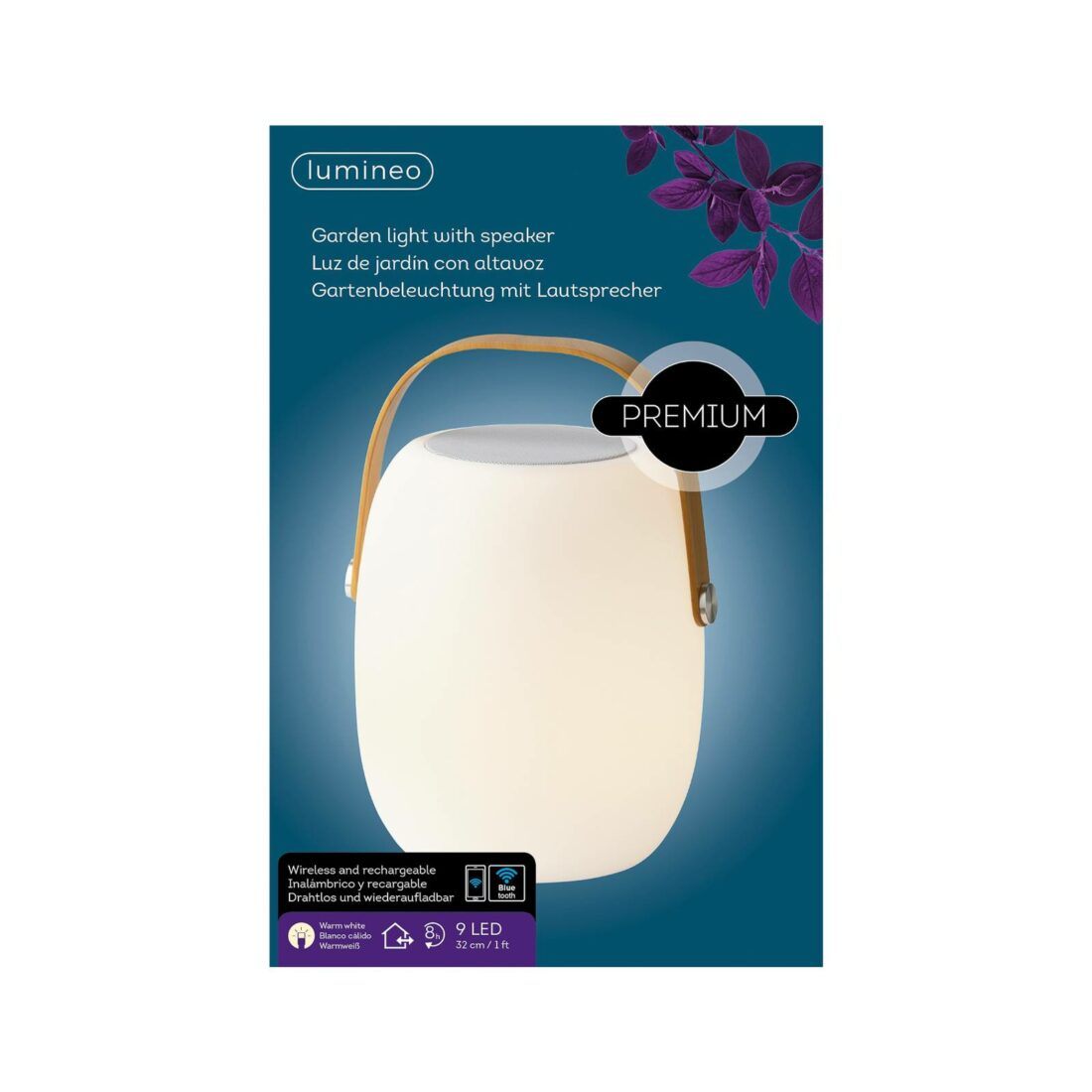LED stolní lampa 895196 s reproduktorem teplá bílá