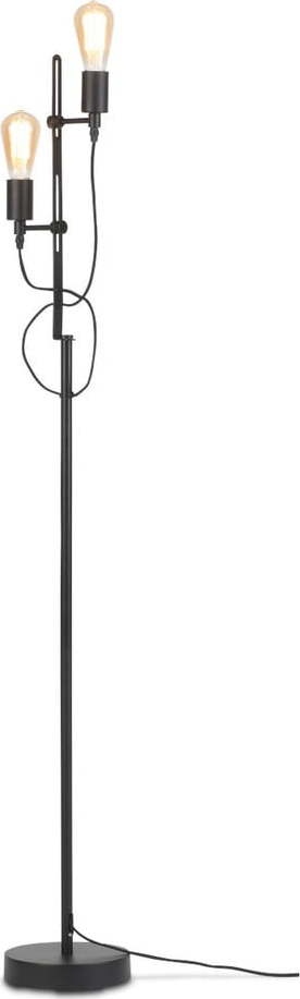 Černá stojací lampa s kovovým stínidlem (výška 152