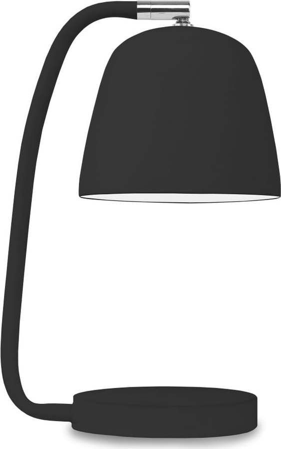 Černá stolní lampa s kovovým stínidlem (výška 28