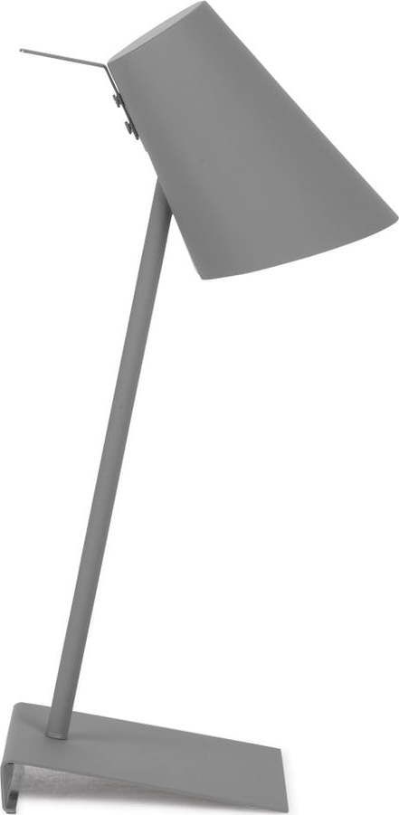 Šedá stolní lampa s kovovým stínidlem (výška 54
