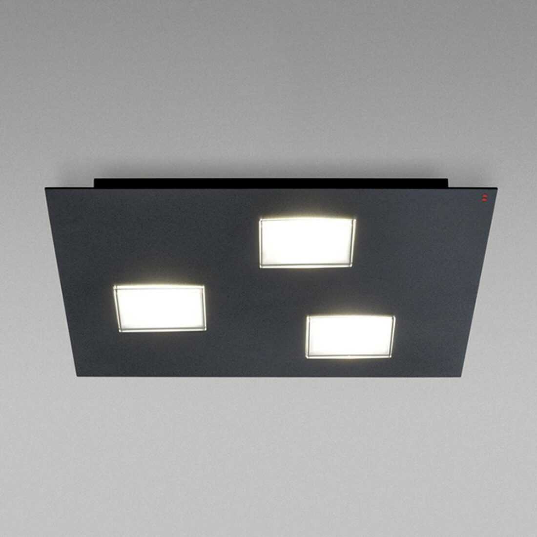 Fabbian Quarter - černé LED stropní svítidlo 3zdr