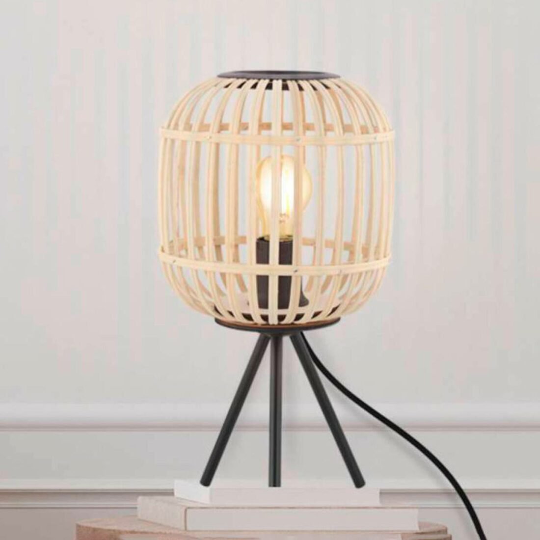 Bordesley stolní lampa s dřevěným stínidlem