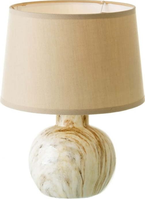 Béžová keramická stolní lampa s textilním stínidlem (výška