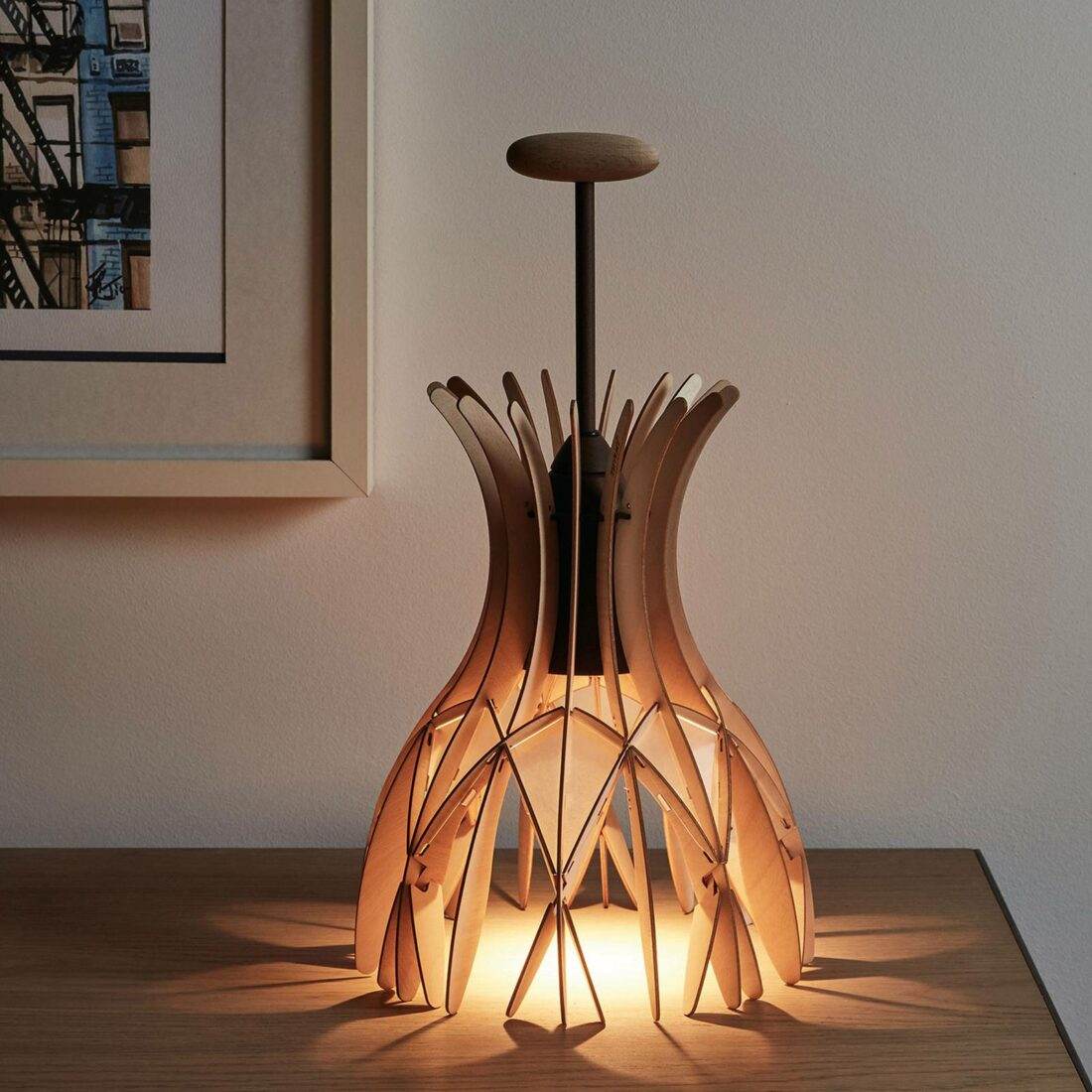 Bover Domita M/36 dřevěná stolní lampa
