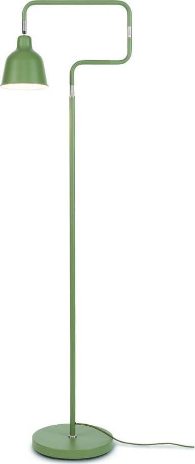 Zelená stojací lampa s kovovým stínidlem (výška 150
