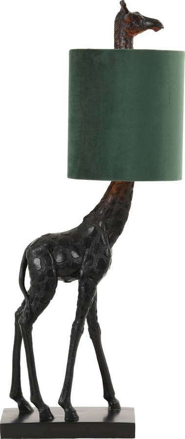 Tmavě zeleno-černá stolní lampa (výška 61 cm)