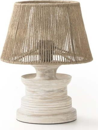 Bílá/přírodní stolní lampa (výška 30