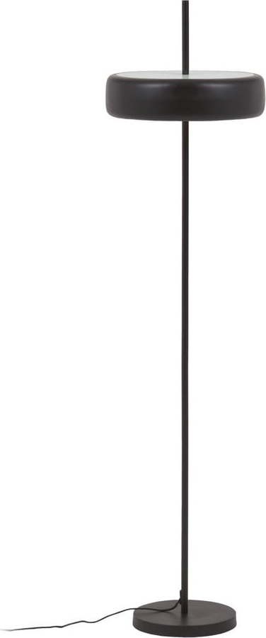 Černá stojací lampa s kovovým stínidlem (výška 183