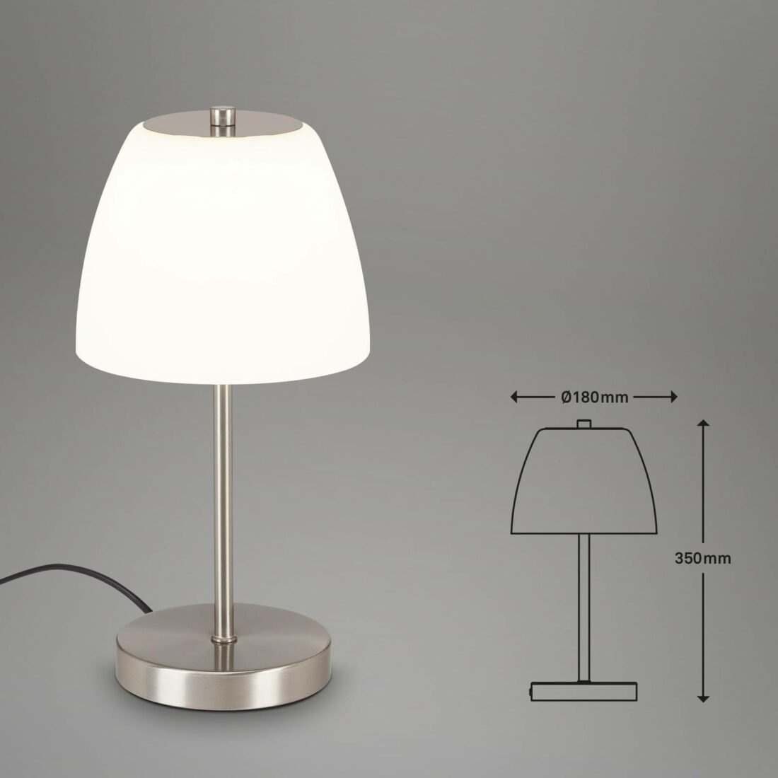 LED stolní lampa Masa s dotykovým stmívačem nikl