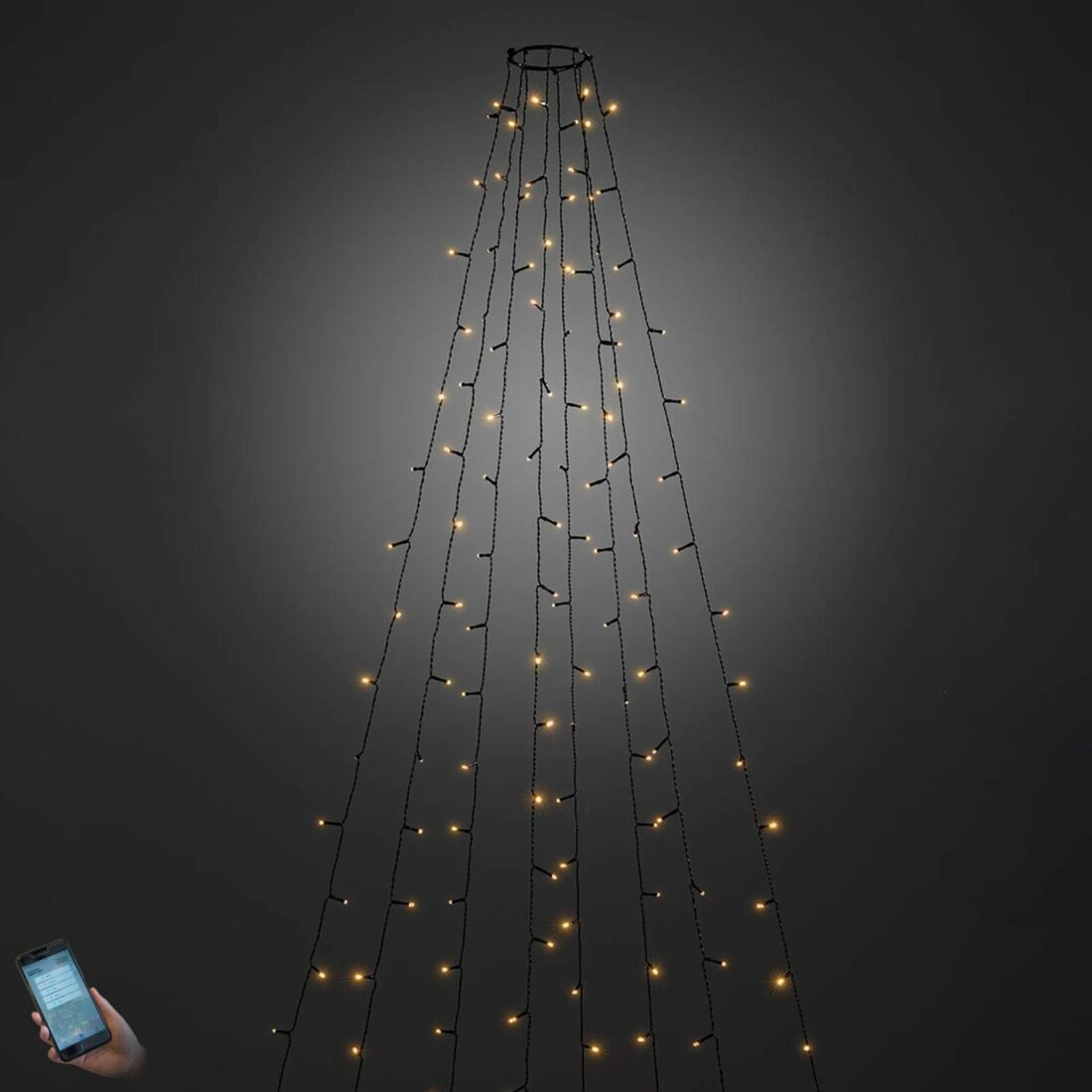LED osvětlení stromu venkovní přes aplikaci 560x