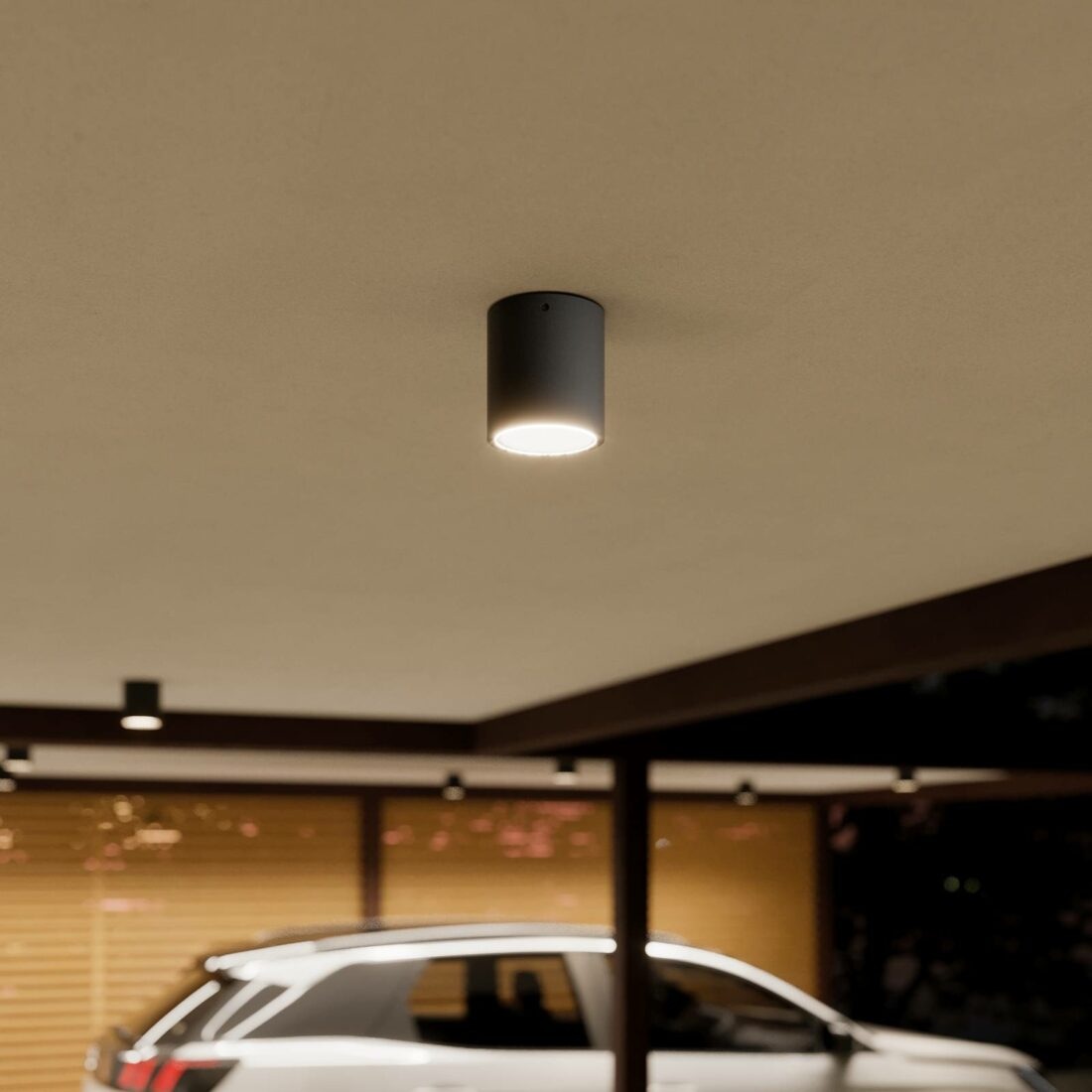 Kulatý LED venkovní stropní reflektor Meret