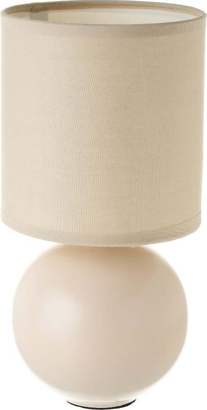 Béžová keramická stolní lampa s textilním stínidlem (výška