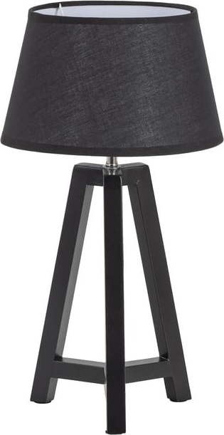 Černá stolní lampa s textilním stínidlem (výška