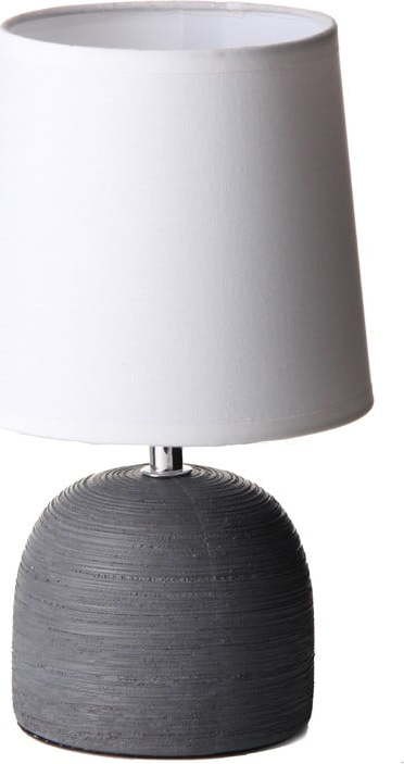 Šedá keramická stolní lampa s textilním stínidlem (výška