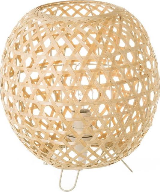 Bambusová stolní lampa v přírodní barvě s bambusovým stínidlem (výška